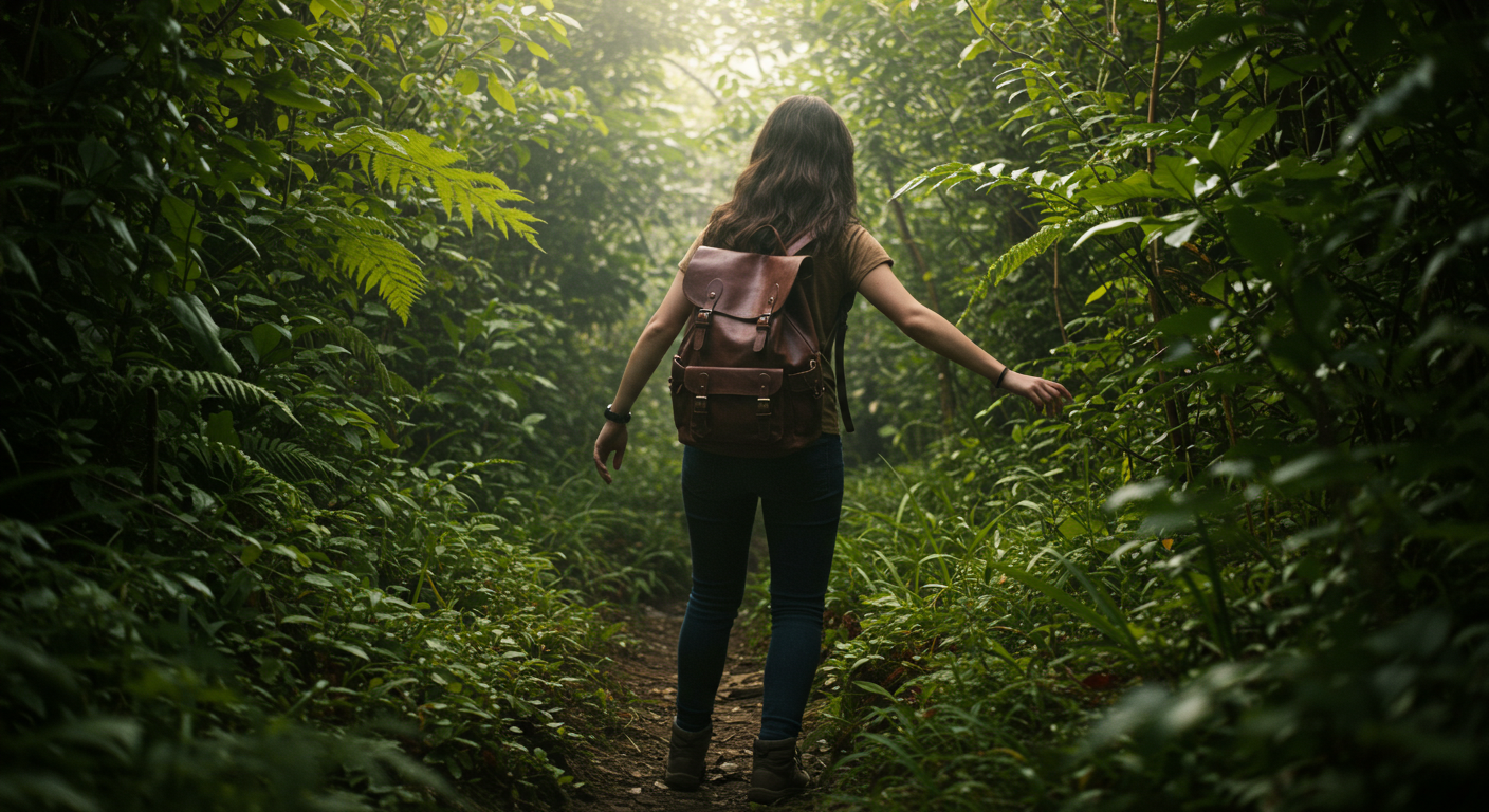 Person hiking on a mountain
